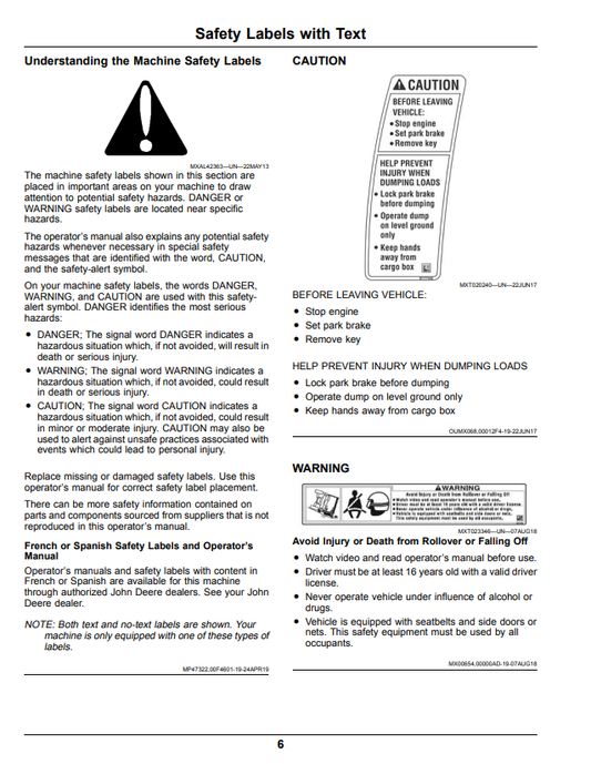 JOHN DEERE XUV855M S4 GATOR™ UTILITY VEHICLES OPERATOR MANUAL OMUC23890