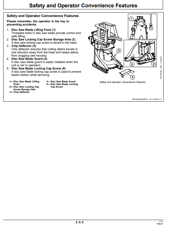 JOHN DEERE FS50 DISC SAW FELLING HEAD OPERATOR MANUAL OMT422721X19