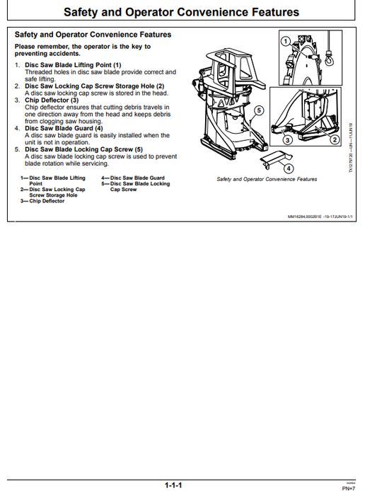 JOHN DEERE FS50 DISC SAW FELLING HEAD OPERATOR MANUAL OMT422721X19