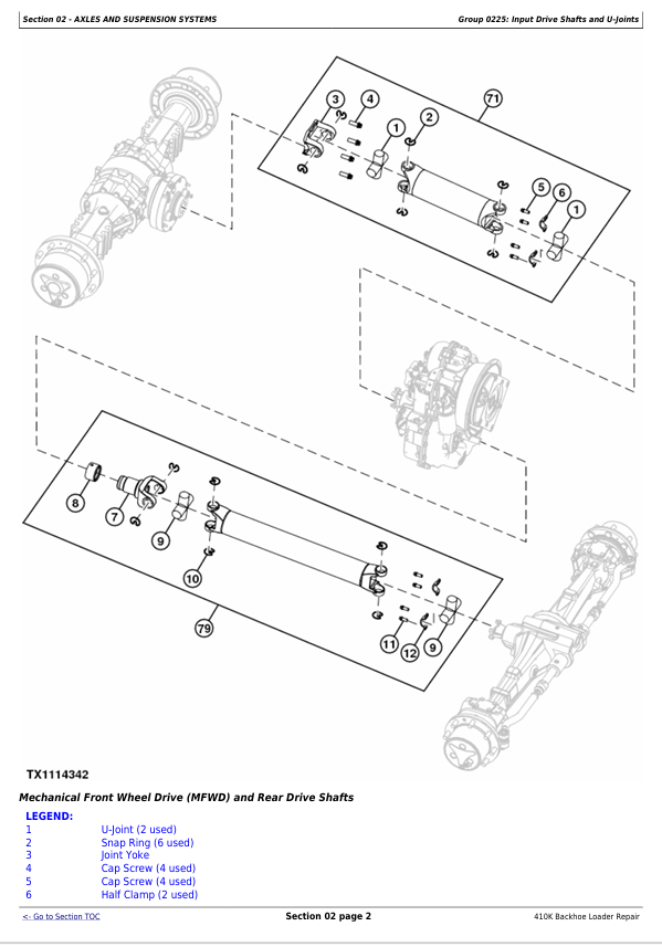 JOHN DEERE 410K BACKHOE LOADER IT4S3B REPAIR TECHNICAL MANUAL TM12494