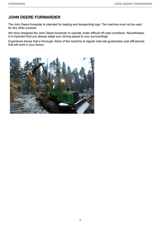 JOHN DEERE 1910E T2 OPERATOR INSTRUCTION MANUAL F670648