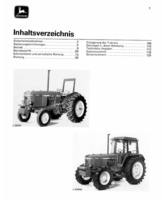 JOHN DEERE 3040, 3140 TRACTOR OPERATOR MANUAL OML37134
