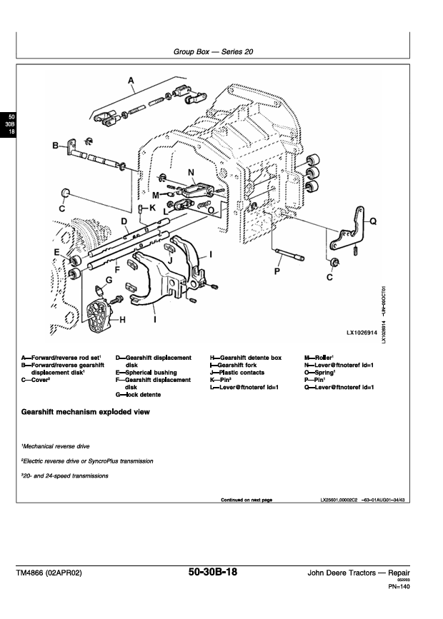 JOHN DEERE 6405 AND 6605 TRACTOR REPAIR MANUAL TM4866
