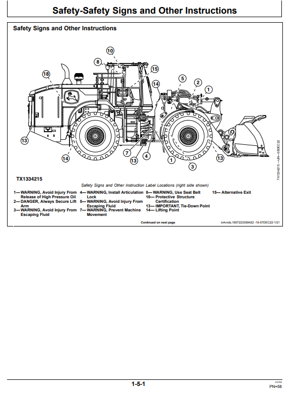 JOHN DEERE 824 P-TIER, GEN-A 4WD LOADER OPERATOR MANUAL OMT461921X019