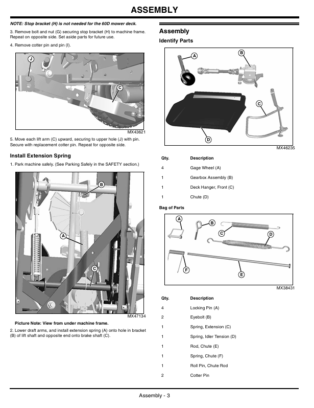 JOHN DEERE 60-INCH MOWER DECK OPERATOR MANUAL OMM156467
