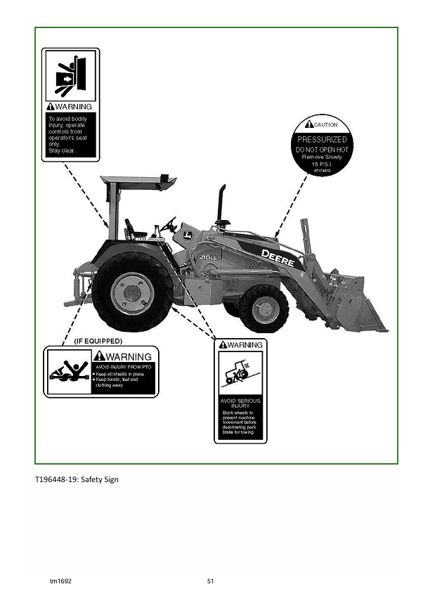 JOHN DEERE 210LE LANDSCAPE LOADER REPAIR TECHNICAL MANUAL TM1692