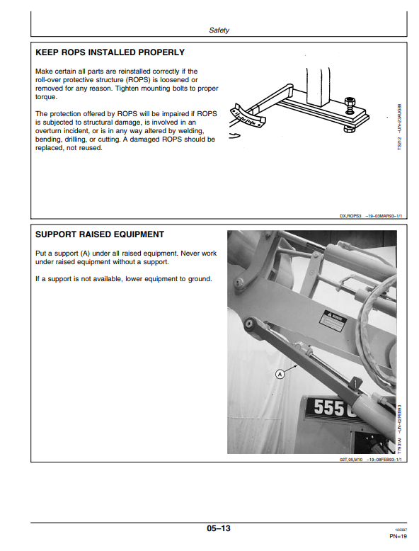 JOHN DEERE 455G AND 555G TC AND DIRECT DRIVE CRAWLER LOADER OPERATOR MANUAL OMT163973