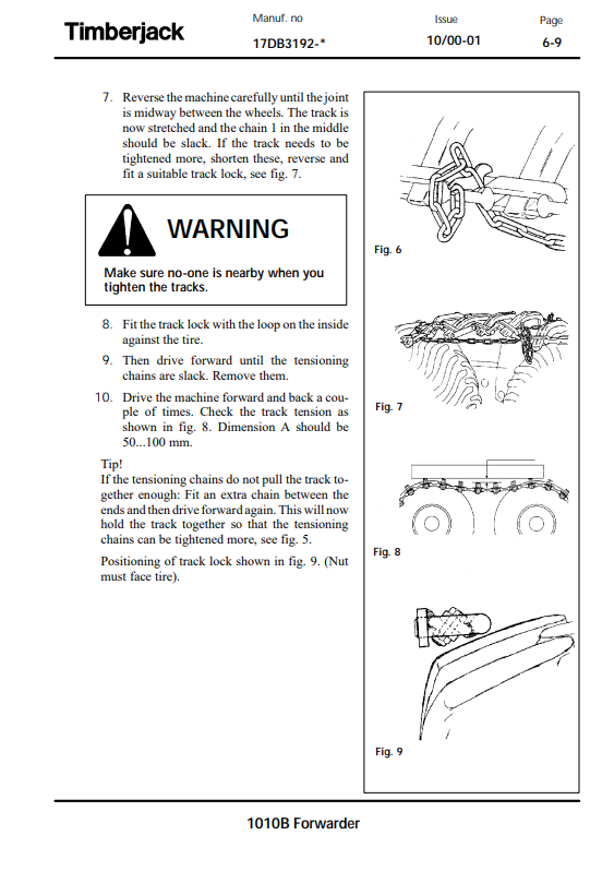JOHN DEERE 1010B FORWARDER OPERATOR MANUAL F058699