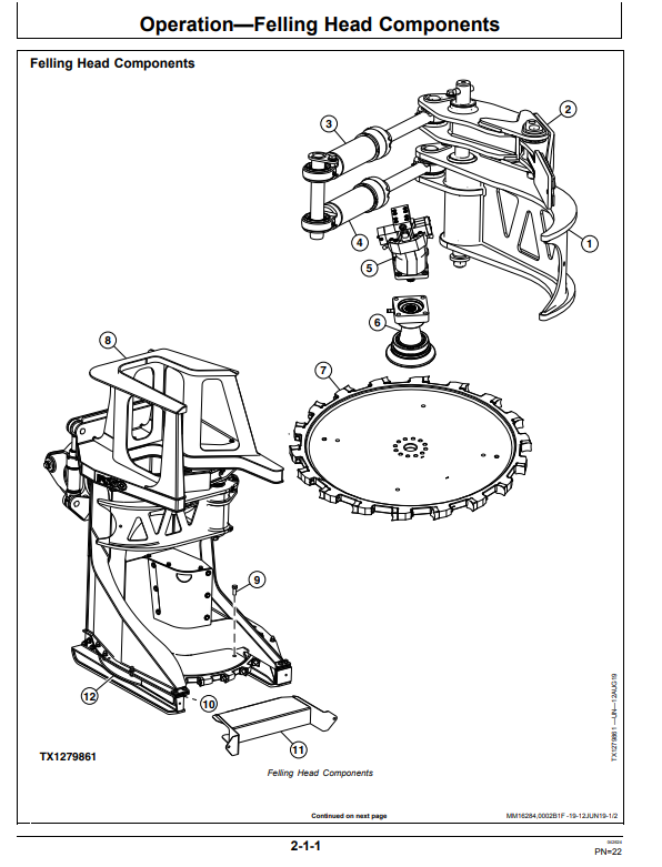 JOHN DEERE FS50 DISC SAW FELLING HEAD OPERATOR MANUAL OMT422721X19