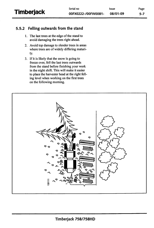 JOHN DEERE TIMBERJACK 758 HARVESTER HEAD OPERATOR MAINTENANCE MANUAL F062436