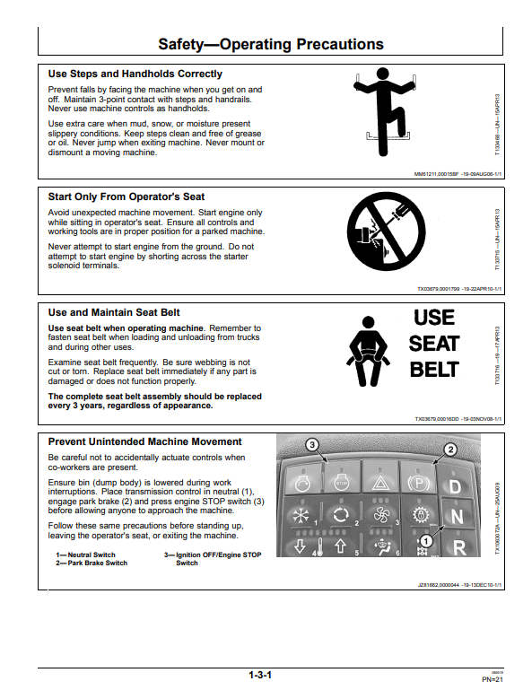 JOHN DEERE 350D SERIES II, 400D SERIES II ARTICULATED DUMP TRUCK OPERATOR MANUAL OMT263511