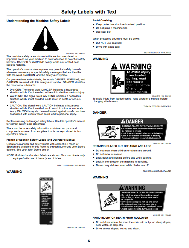 JOHN DEERE Z515E, Z530M, Z530R, AND Z545R Z500 SERIES ZTRAK™ OPERATOR MANUAL OMUC28763