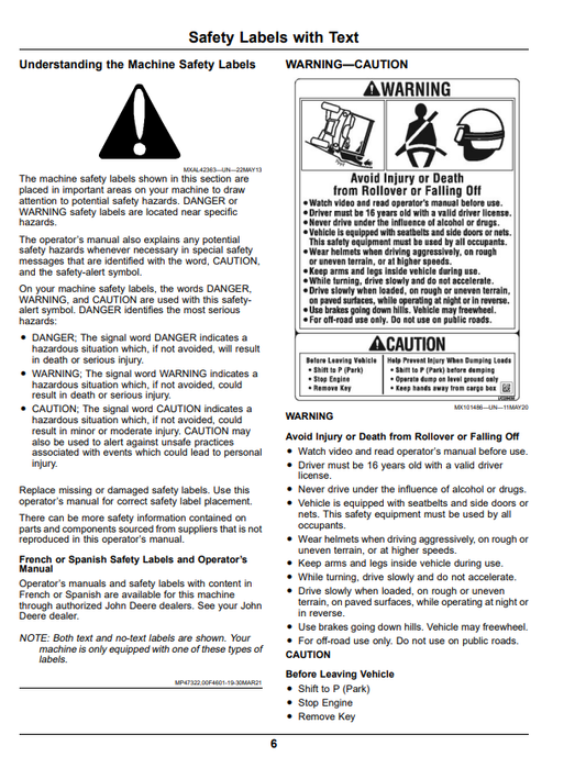 JOHN DEERE XUV855M S4 GATOR™ UTILITY VEHICLES OPERATOR MANUAL OMUC26681