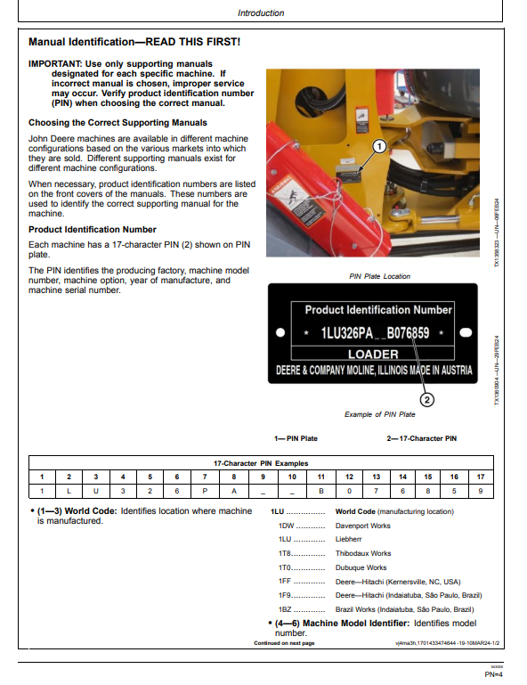 JOHN DEERE 326 P 4WD LOADER OPERATOR MANUAL OMT494466X019