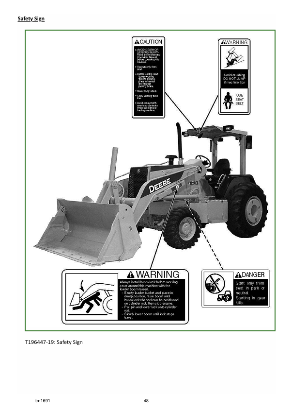 JOHN DEERE 210LE LANDSCAPE LOADER OPERATION AND TEST TECHNICAL MANUAL TM1691
