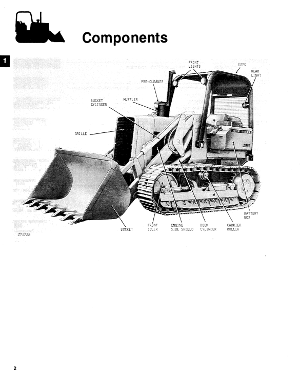 JOHN DEERE JD555 CRAWLER LOADER OPERATOR MANUAL OMT70878