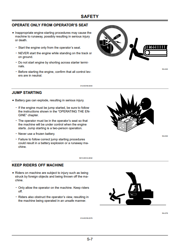 HITACHI ZAXIS 210K, 210LCK EXCAVATOR OPERATOR MANUAL EM1G811