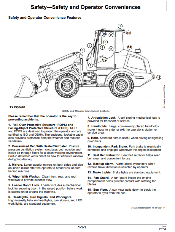 JOHN DEERE 326 P 4WD LOADER OPERATOR MANUAL OMT494466X019