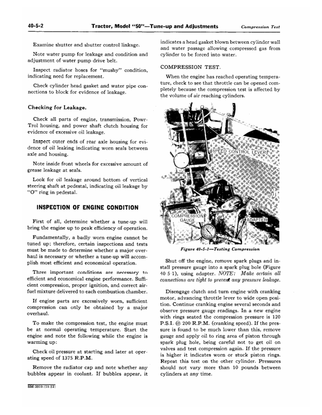 JOHN DEERE 50 SERIES TRACTOR SERVICE MANUAL SM2010