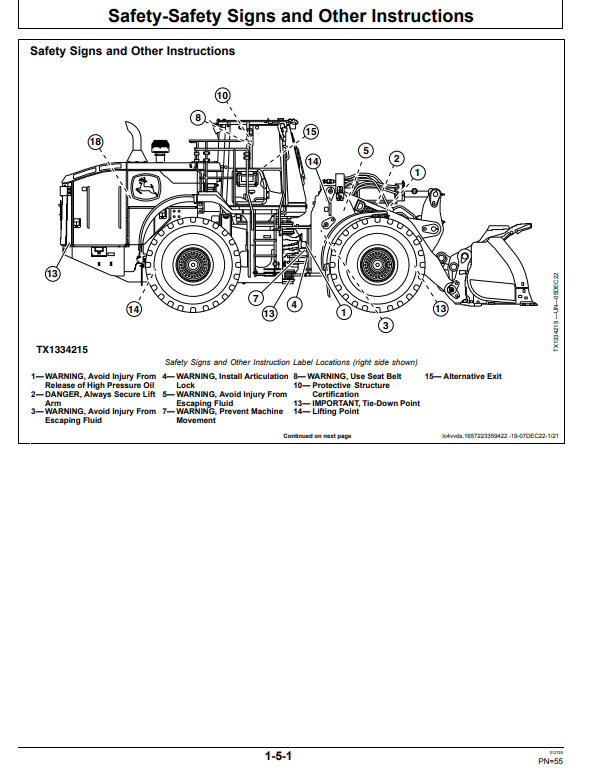 JOHN DEERE 744 P-TIER, GEN A 4WD LOADER OPERATOR MANUAL OMT461923X019
