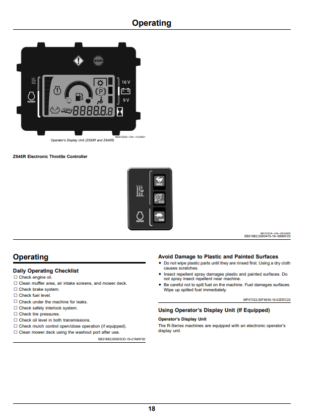 JOHN DEERE Z515E, Z530M, Z530R, AND Z545R Z500 SERIES ZTRAK™ OPERATOR MANUAL OMUC28763