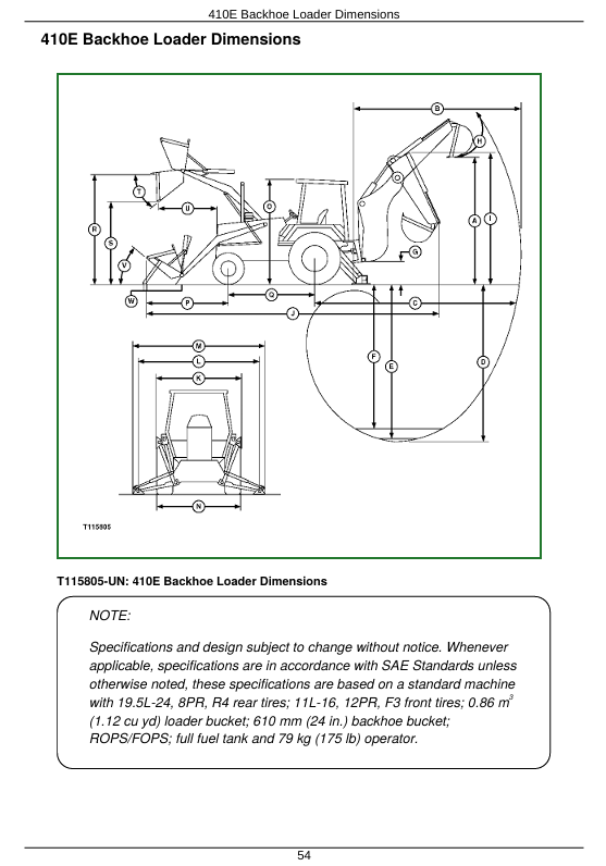JOHN DEERE 410E BACKHOE LOADER OPERATION AND TEST TECHNICAL MANUAL TM1610