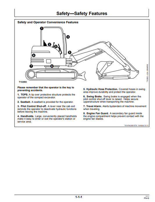 JOHN DEERE 27C ZTS AND 35C ZTS EXCAVATOR OPERATOR MANUAL OMT190898