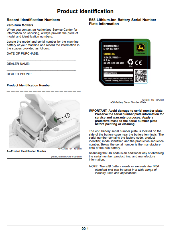 JOHN DEERE Z370R AND Z380R RESIDENTIAL ZTRAK™ 42A, 48A, AND 54A DECK OPERATOR MANUAL OMUC38862