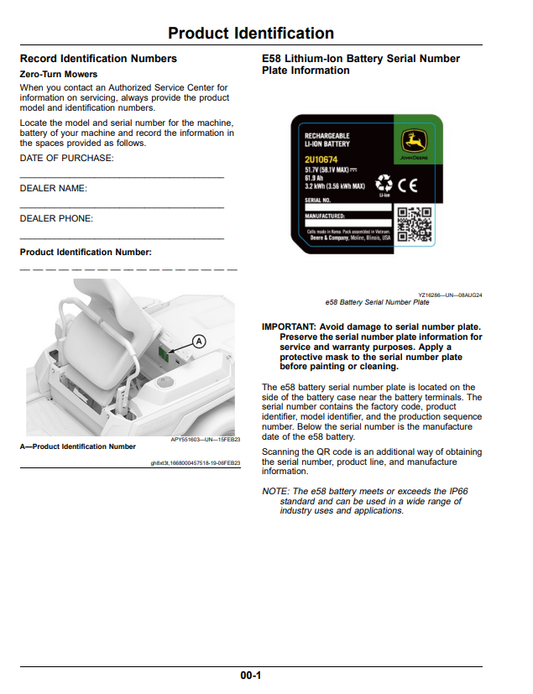 JOHN DEERE Z370R AND Z380R RESIDENTIAL ZTRAK™ 42A, 48A, AND 54A DECK OPERATOR MANUAL OMUC38862
