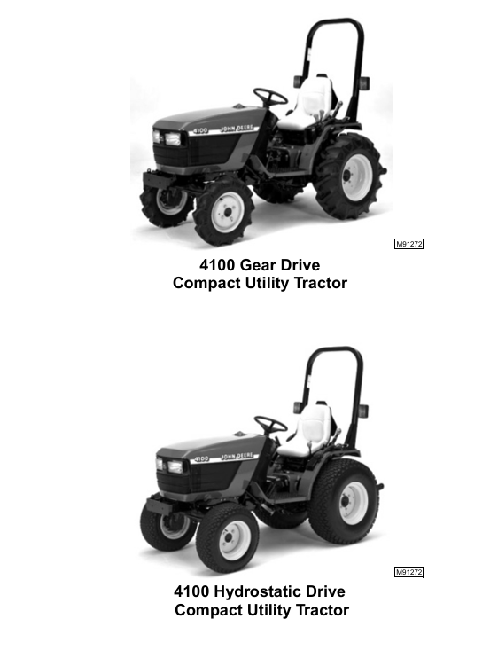 JOHN DEERE 4100 COMPACT UTILITY TRACTOR TECHNICAL MANUAL TM1630