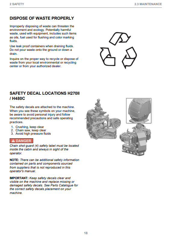 JOHN DEERE H480C HARVESTER HEAD OPERATOR INSTRUCTION MANUAL F670716