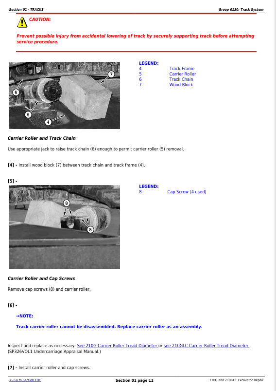 JOHN DEERE 210G, 210GLC T2, S2 EXCAVATOR REPAIR TECHNICAL MANUAL TM13077X19