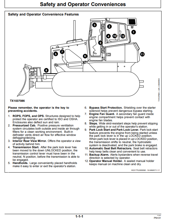 JOHN DEERE 750J-II CRAWLER DOZER OPERATOR MANUAL OMT384322X19