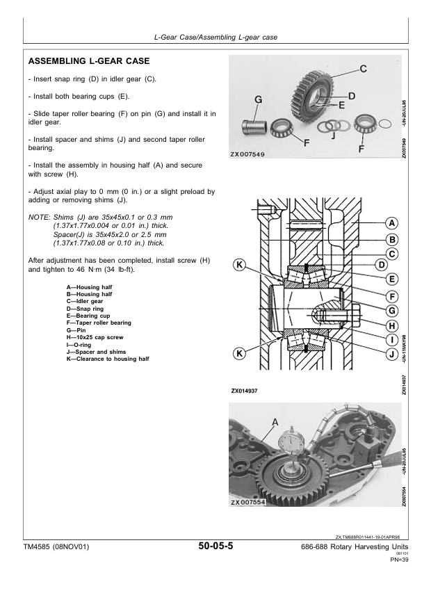 JOHN DEERE 676 ROTARY HARVESTING UNIT TECHNICAL MANUAL TM4528