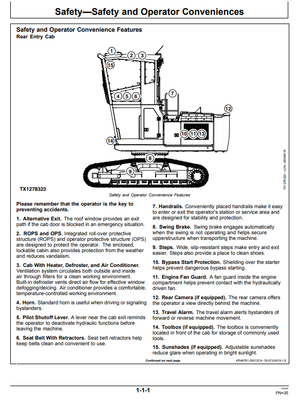 JOHN DEERE 2154G FORESTRY EXCAVATOR OPERATOR MANUAL OMT361330X19