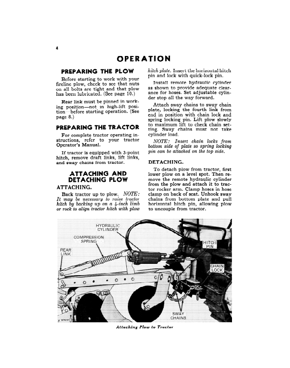 JOHN DEERE 101 FIRELINE PLOW OPERATOR MANUAL OMK54558