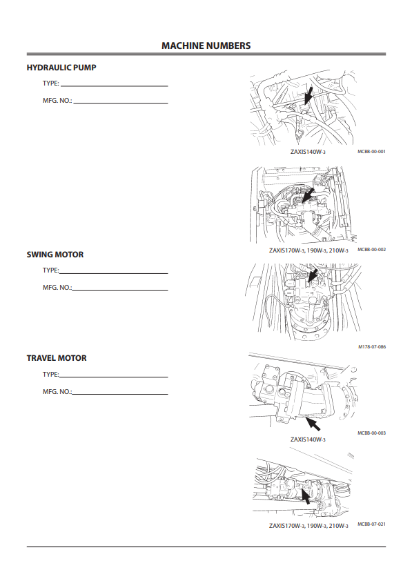 HITACHI ZAXIS 140W-3, 170W-3, 190W-3, 210W-3 WHEEL EXCAVATOR OPERATOR MANUAL EMCGBEN12