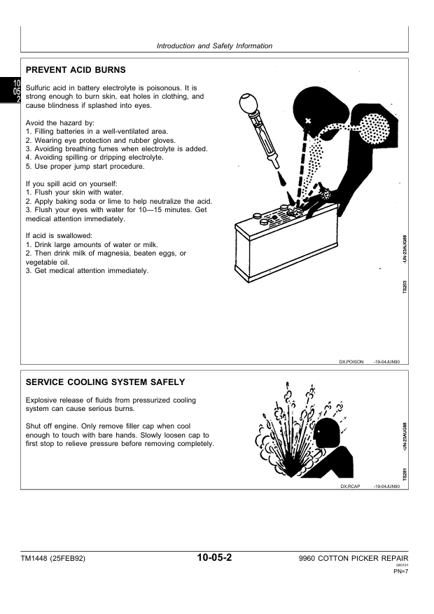 JOHN DEERE 9960 COTTON PICKER REPAIR MANUAL TM1448