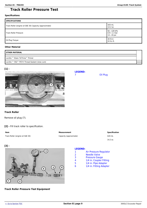 JOHN DEERE 300GLC EXCAVATOR REPAIR TECHNICAL MANUAL TM13264X19