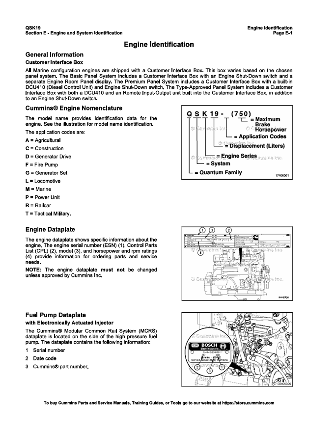 JOHN DEERE CUMMINS ENGINE QSK19, QSK19 CM850, CM2150 MCRS, 4021592-VOL1 SERVICE MANUAL