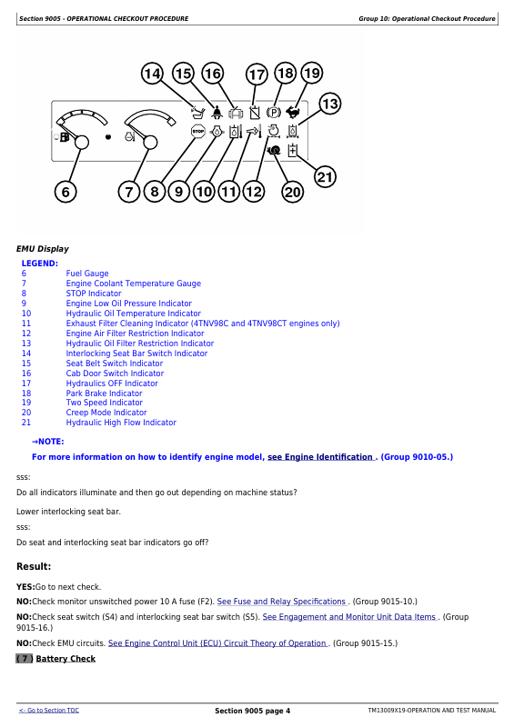 JOHN DEERE 319E AND 323E COMPACT TRACK LOADER (EH CONTROL) DIAGNOSTIC OPERATION AND TEST MANUAL TM13009X19