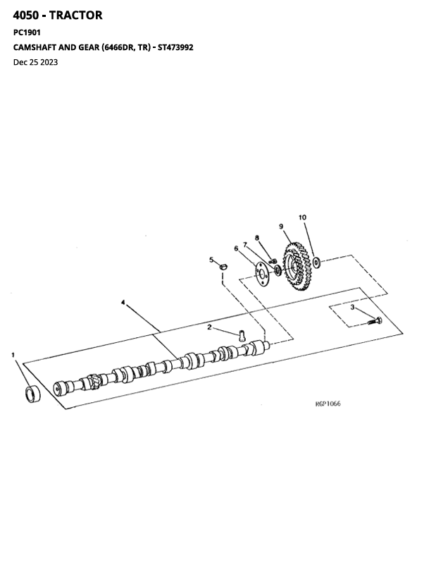 JOHN DEERE 4050, 4250, 4450 TRACTOR PARTS CATALOGUE MANUAL PC1901