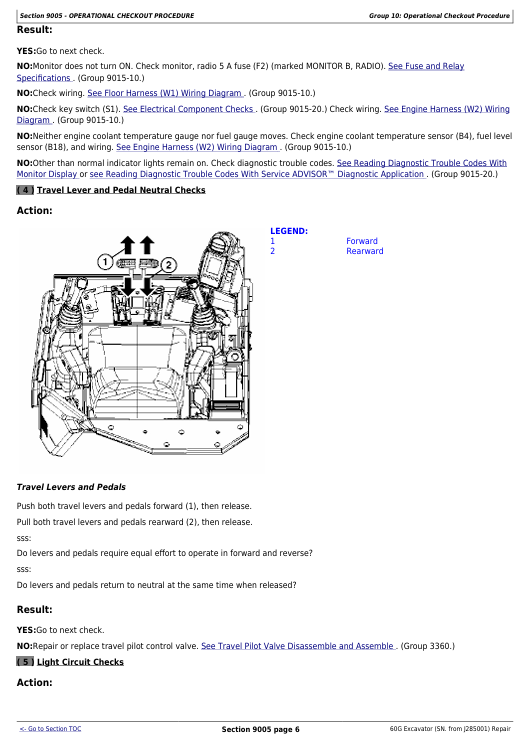 JOHN DEERE 60G EXCAVATOR REPAIR OPERATION AND TEST MANUAL TM12879