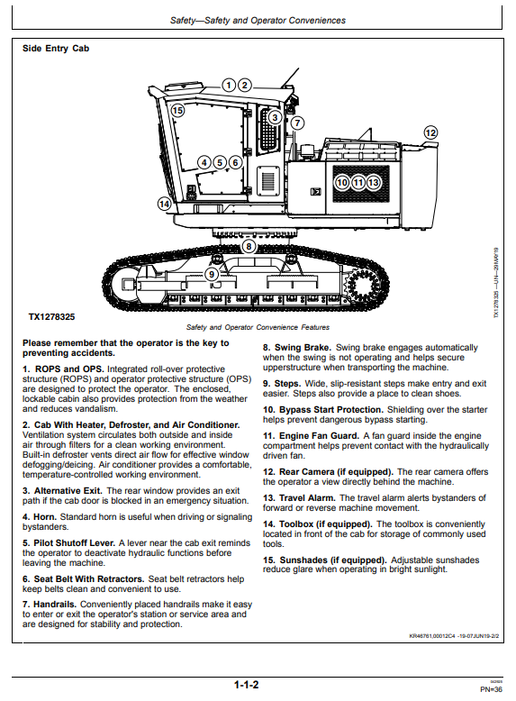 JOHN DEERE 2154G FORESTRY EXCAVATOR OPERATOR MANUAL OMT361330X19