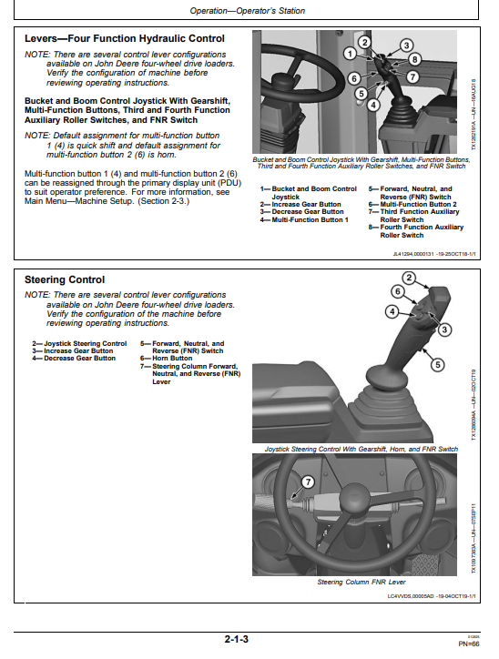 JOHN DEERE 644L 4WD LOADER OPERATOR MANUAL OMT426945X19