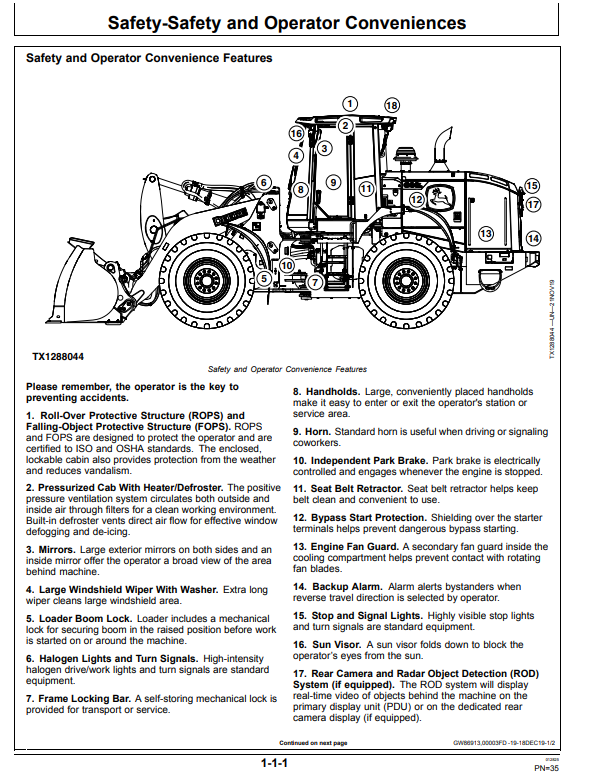 JOHN DEERE 644L 4WD LOADER OPERATOR MANUAL OMT426946X19