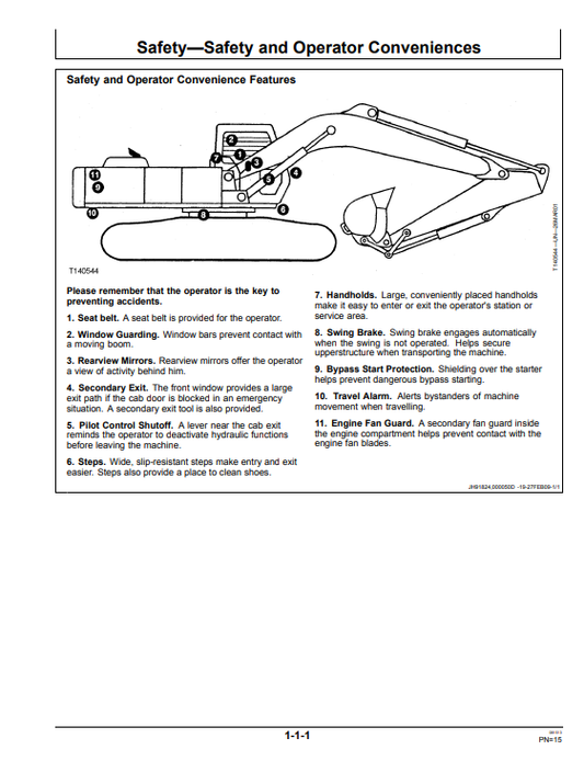 JOHN DEERE 80C EXCAVATOR OPERATOR MANUAL OMT188252