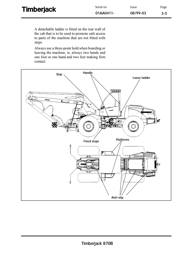 JOHN DEERE 870B TIMBERJACK HARVESTER OPERATOR AND MAINTENANCE MANUAL F058409