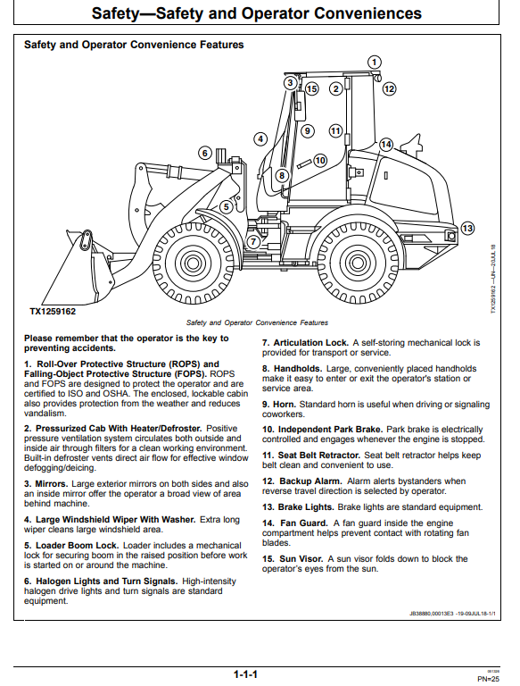 JOHN DEERE 244L/324L 4WD LOADER OPERATOR MANUAL OMT414574X19