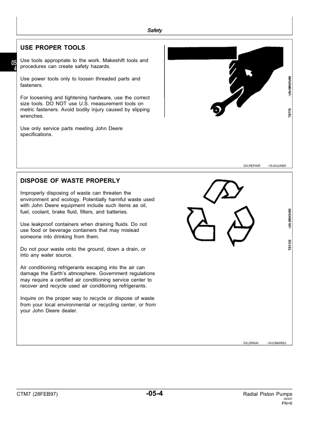 JOHN DEERE RADIAL PISTON PUMP OPERATION & TEST MANUAL CTM7